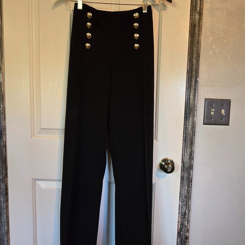 Button Front High-Waisted Pants - image 1